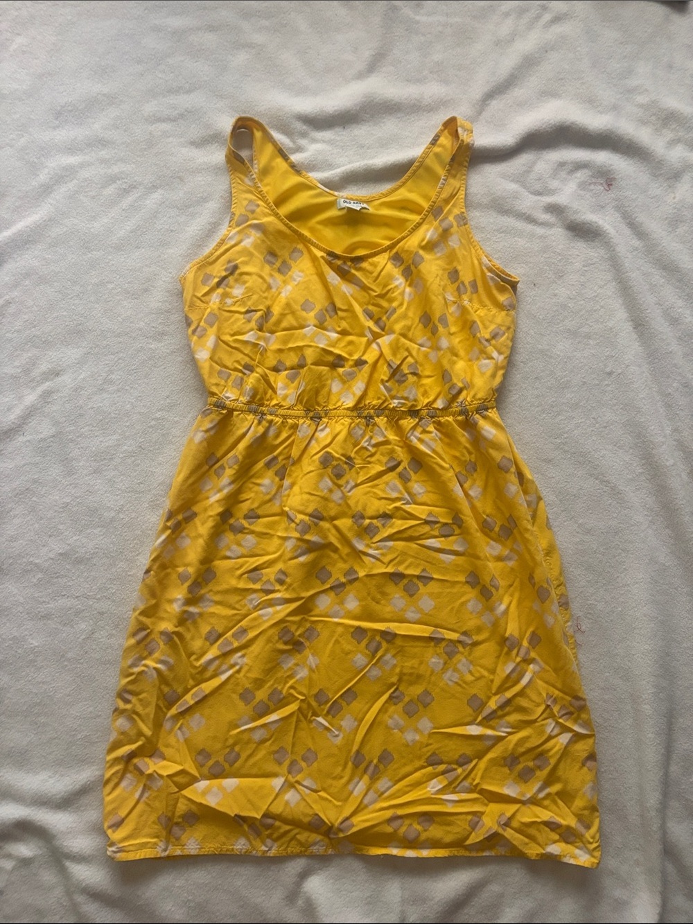 Old Navy Yellow Sleeveless Printed Casual Dress